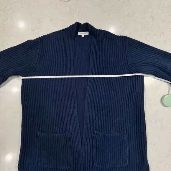 Madewell Navy Blue Cardigan Women’s Small 100% Cotton Quiet Luxury Normcore - Picture 6 of 16